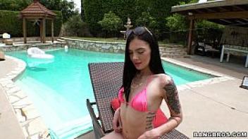 Poolside amateur model