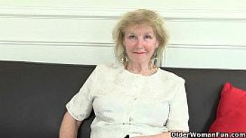 British granny with big tits is a compulsive masturbator