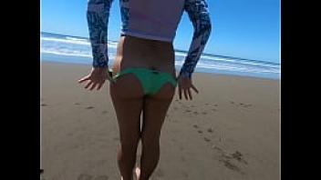 Public butt plug beach walk