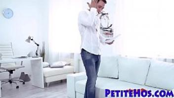 Petite amateur rammed after blowjob